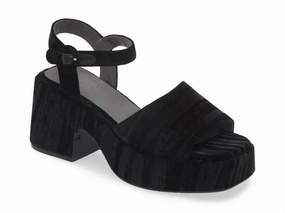 Statement Footwear Ultra Comfort Women's Helga Platform Sandal In Black Velvet