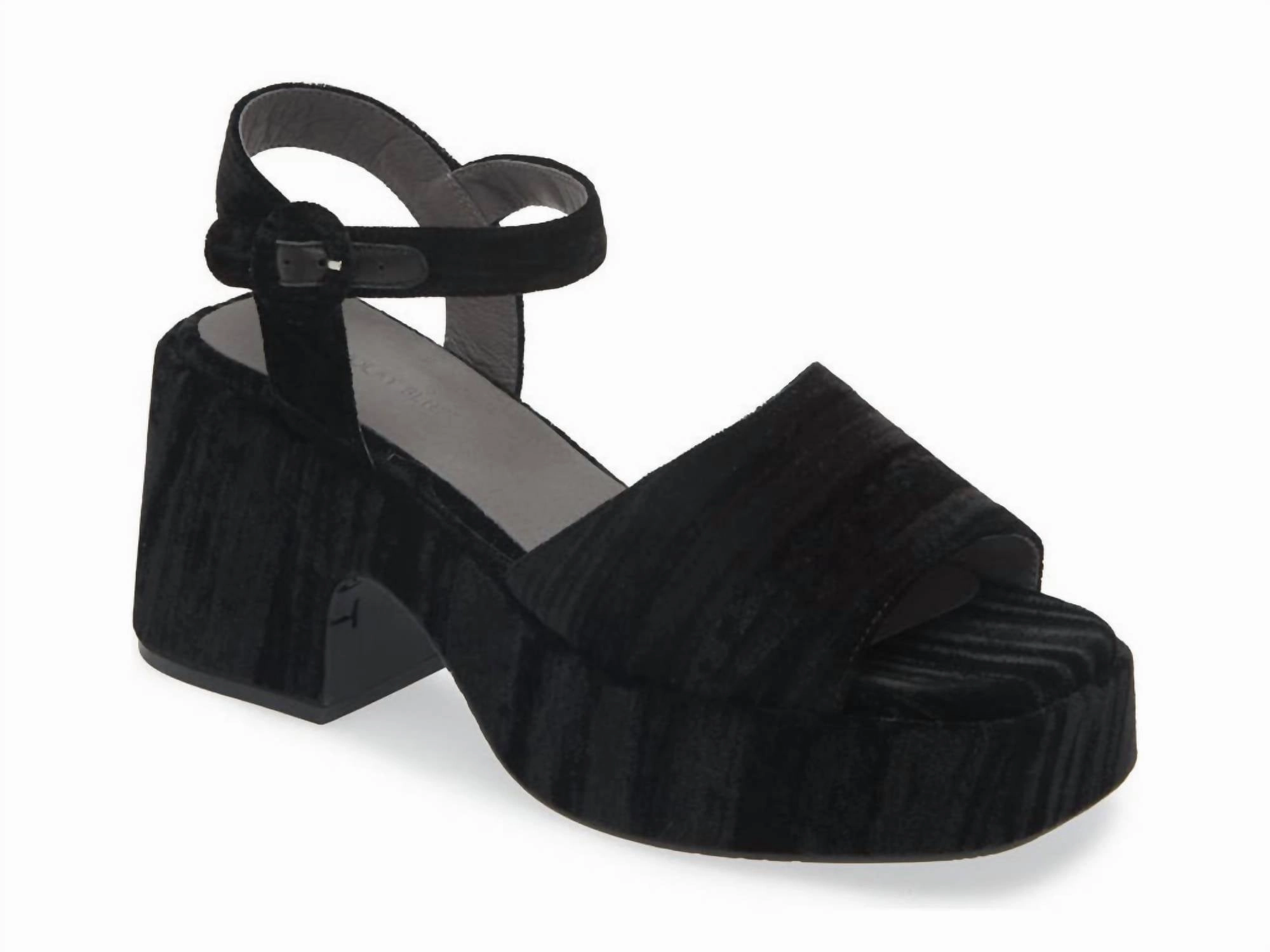 Statement Footwear Ultra Comfort Women's Helga Platform Sandal In Black Velvet