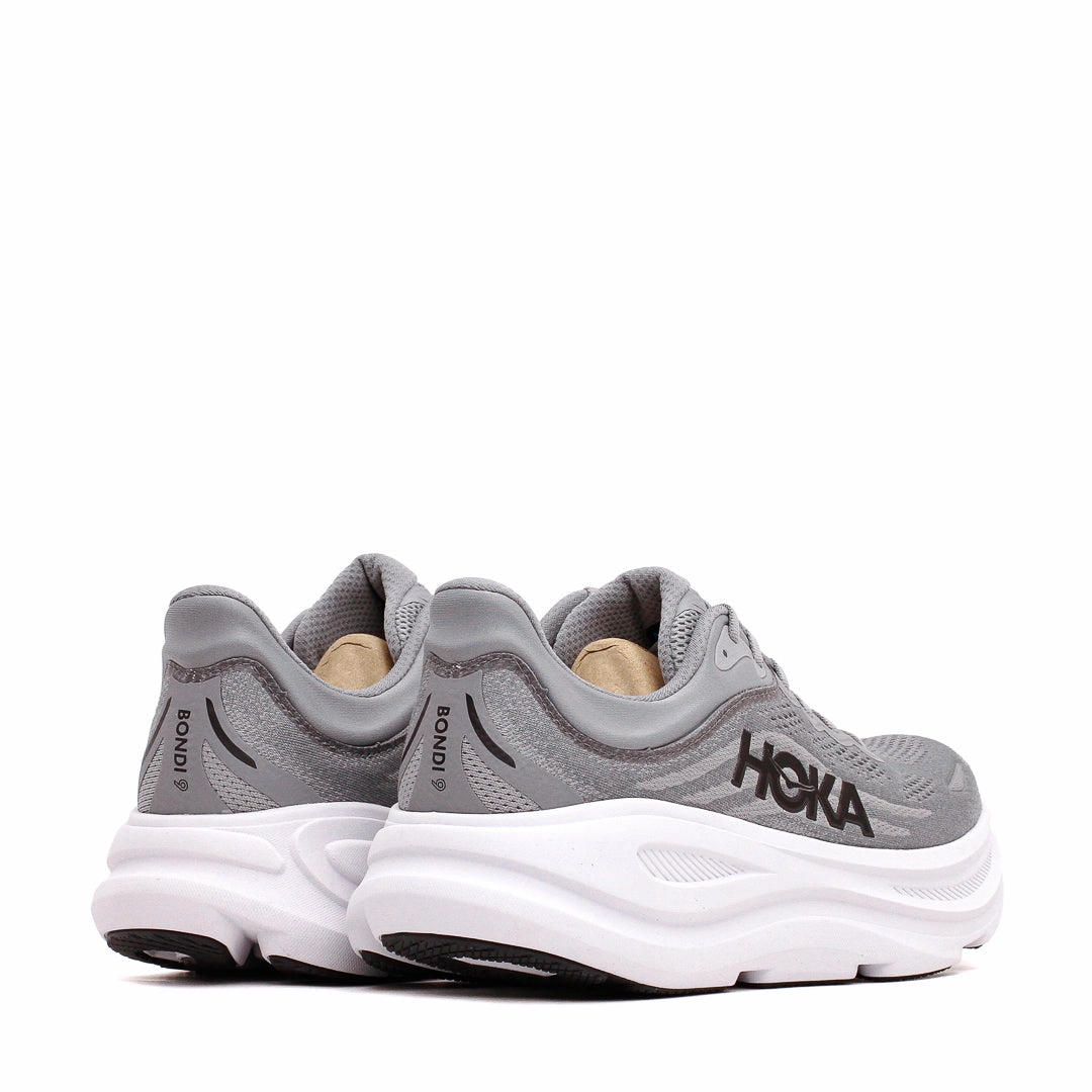 Hoka One One Men Bondi 9 Galactic Grey Stellar Grey Core 1162011-GCTC gravel running footwear