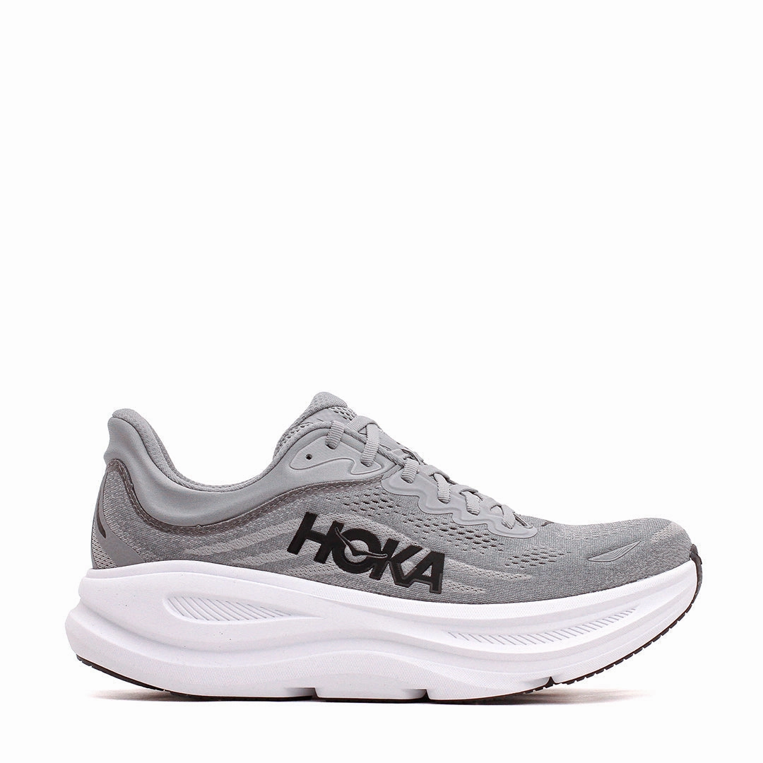 Hoka One One Men Bondi 9 Galactic Grey Stellar Grey Core 1162011-GCTC running at night shoes