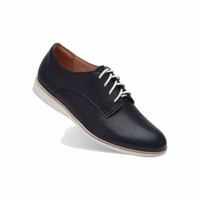 Women's Derby Shoes In Black Polished Look Career Oriented