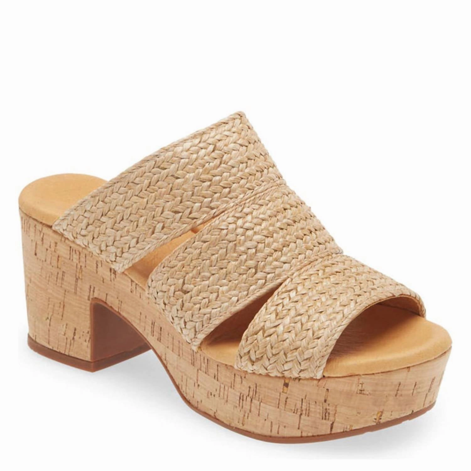 Women's Gusto Platform Slide In Natural Raffia Retro Glow Iconic Shape
