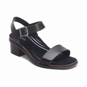 Timeless Fashion Women's Mae Adjustable Quarter Strap Heel In Black