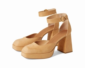 Women's Oaklen Heels In Nude Fine Suede Bold Fashion