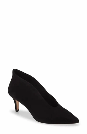 Women's Pump Helena Suede Heels In Black Night Shine Chic Finish