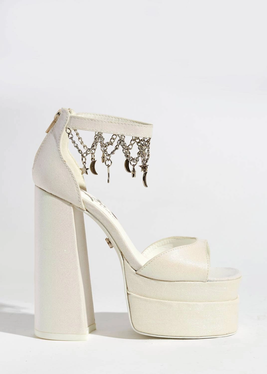 Grand Gala Women's Samantha Glitter Heels In White
