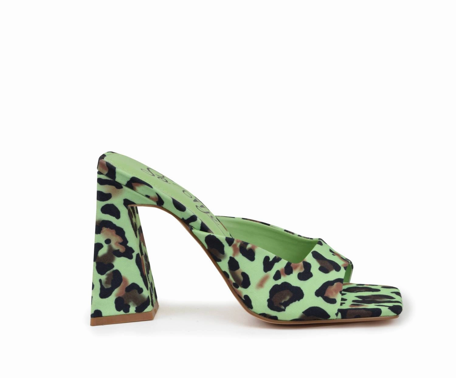 Women's Slides Sandals In Green Leopard Elegant Shape Classic Edge