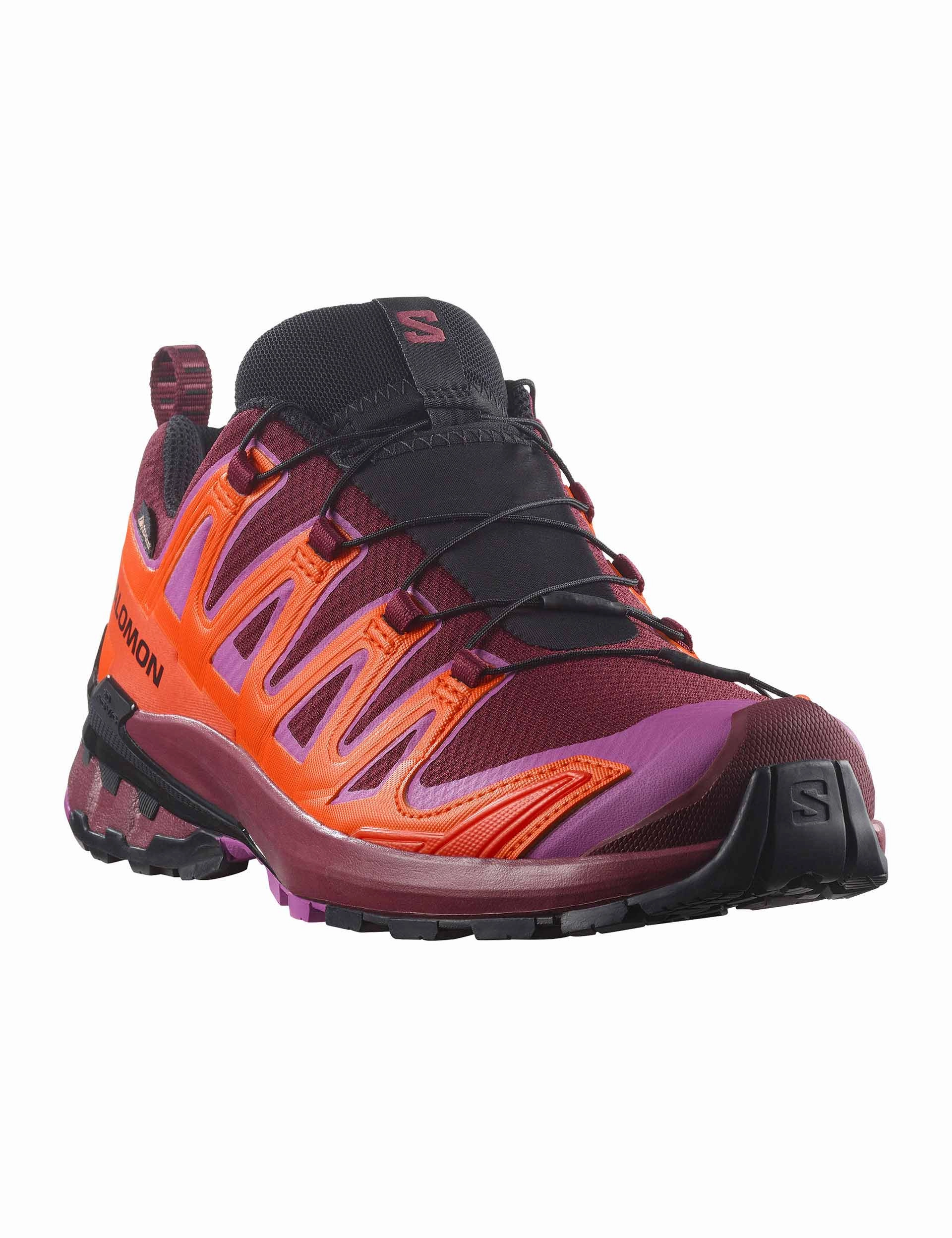 XA Pro 3D V9 Gore-Tex - Tawny Port/Red Orange/Willowherb running in low - altitude areas shiny shoes