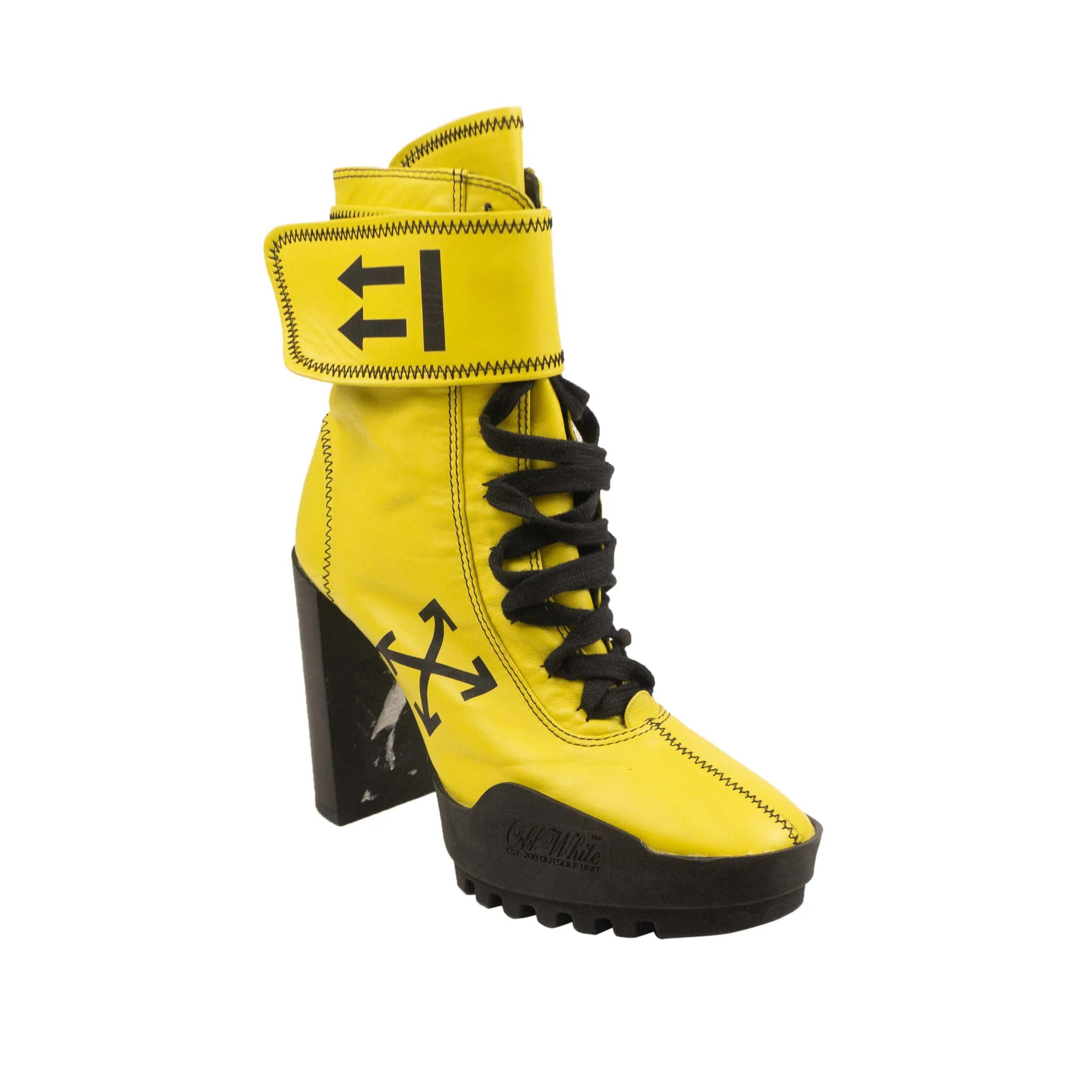 Smart Pumps Yellow Leather Moto Wrap Boots