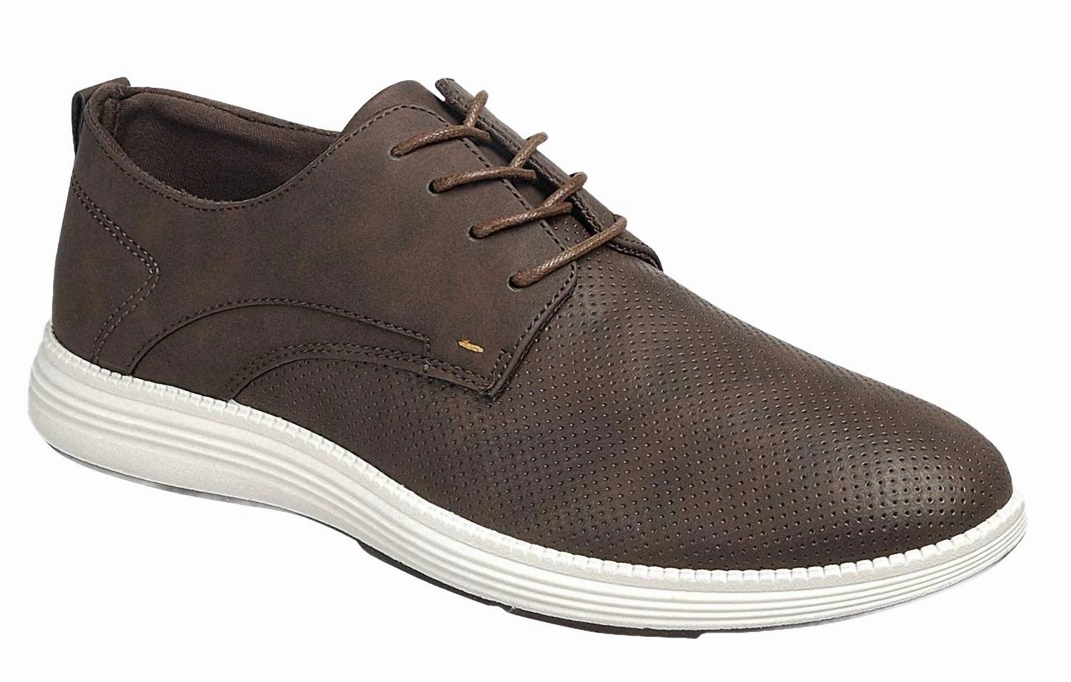 Graduation Oxfords Leather Lace-up Shoes Men's Forever Captain 5 Dot Print Lace Up Oxfords Shoes In Brown